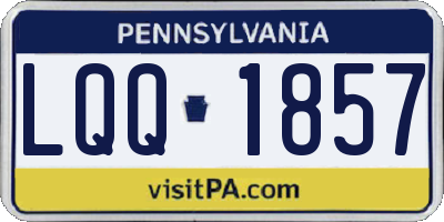PA license plate LQQ1857