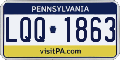 PA license plate LQQ1863