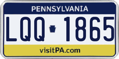 PA license plate LQQ1865