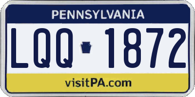 PA license plate LQQ1872