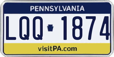 PA license plate LQQ1874