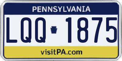 PA license plate LQQ1875