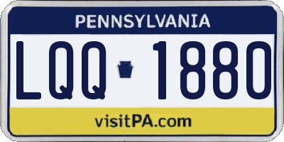 PA license plate LQQ1880