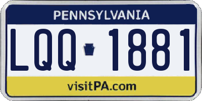 PA license plate LQQ1881