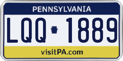 PA license plate LQQ1889