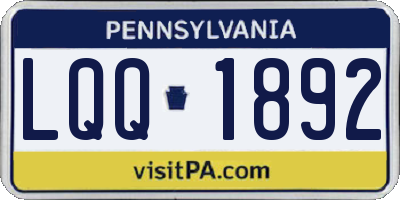 PA license plate LQQ1892