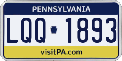 PA license plate LQQ1893