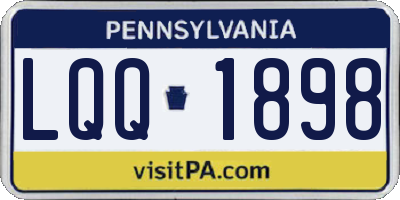 PA license plate LQQ1898