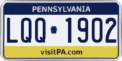 PA license plate LQQ1902