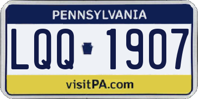 PA license plate LQQ1907