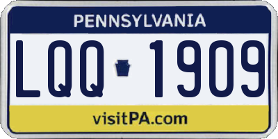 PA license plate LQQ1909