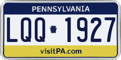 PA license plate LQQ1927