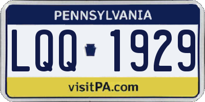 PA license plate LQQ1929