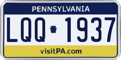 PA license plate LQQ1937
