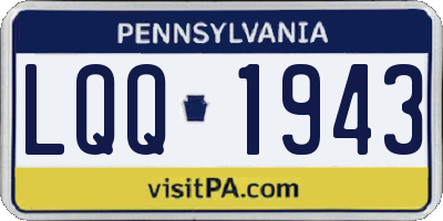 PA license plate LQQ1943