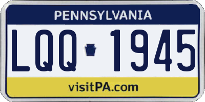 PA license plate LQQ1945