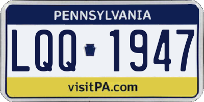 PA license plate LQQ1947