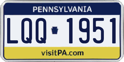 PA license plate LQQ1951