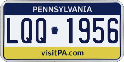 PA license plate LQQ1956
