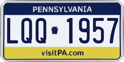 PA license plate LQQ1957