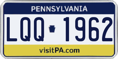 PA license plate LQQ1962