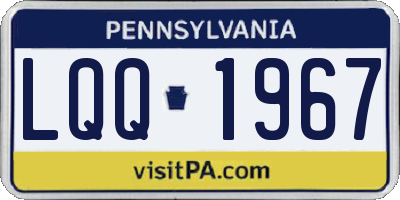 PA license plate LQQ1967