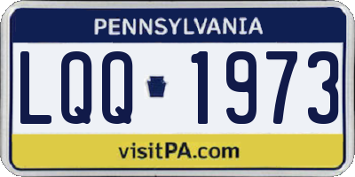 PA license plate LQQ1973