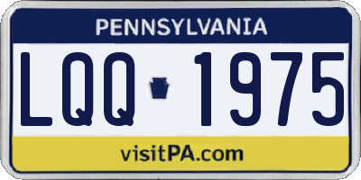 PA license plate LQQ1975