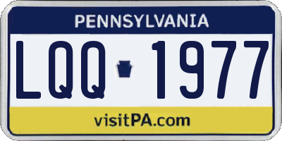 PA license plate LQQ1977