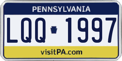 PA license plate LQQ1997