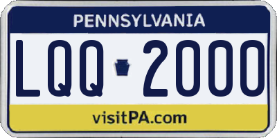 PA license plate LQQ2000