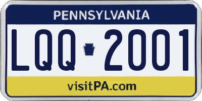 PA license plate LQQ2001