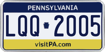 PA license plate LQQ2005