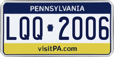 PA license plate LQQ2006