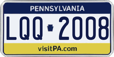 PA license plate LQQ2008