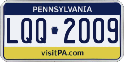 PA license plate LQQ2009