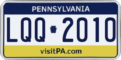 PA license plate LQQ2010