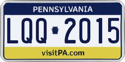 PA license plate LQQ2015