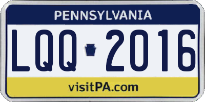 PA license plate LQQ2016