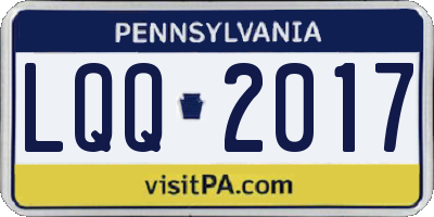 PA license plate LQQ2017