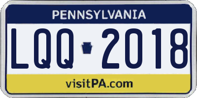 PA license plate LQQ2018