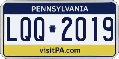 PA license plate LQQ2019