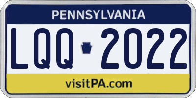 PA license plate LQQ2022