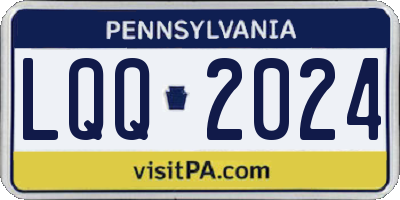 PA license plate LQQ2024