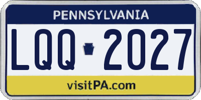 PA license plate LQQ2027