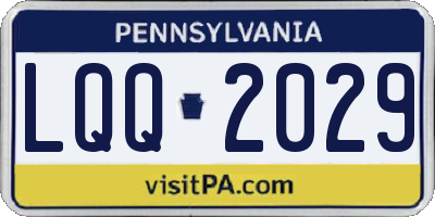 PA license plate LQQ2029