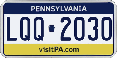 PA license plate LQQ2030