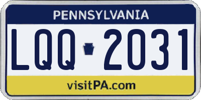 PA license plate LQQ2031