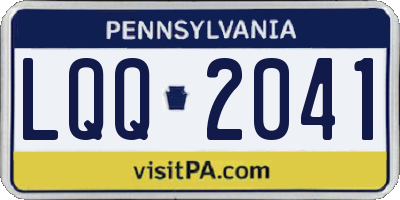 PA license plate LQQ2041