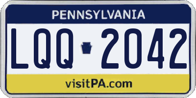 PA license plate LQQ2042